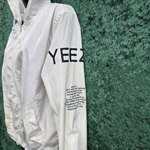 YEEZUS TOUR Adidas White Hooded Windbreaker for Men